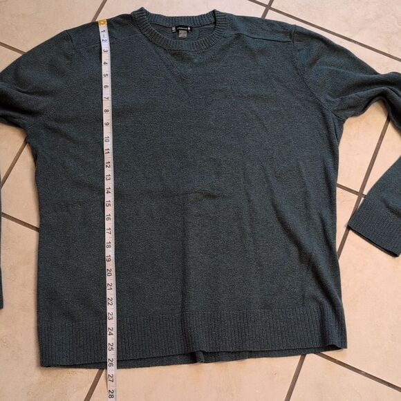 Smartwool Brookline Crew Neck Sweater Green Nylon Merino Wool blend size L - Picture 5 of 9